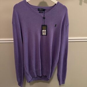 Polo Ralph Lauren Pima Cotton V-Neck Sweater NWT – XL – Purple